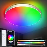 Oraymin Led Deckenlampe Dimmbar mit Fernbedienung, 24W 16 Millionen RGB Farbwechsel Smart led...