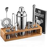 Barkeeper-Kit: 23-teiliges Bar-Set Cocktail-Shaker-Set mit stilvollem Bambusständer | Perfekt für...