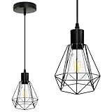 HiBay Pendelleuchte Deckenlampe E27 Hängelampe 1 Flammig Drahtleuchte Retro Hängeleuchte...