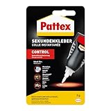 Pattex Sekundenkleber Control, 3 g Flüssigkleber für extra schnelle, starke und flexible...