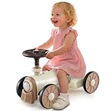 GOPLUS Rutschauto für Kinder, Rutschfahrzeug mit Lenkrad, Zuggeräusche & Stauraum unter dem Sitz,...