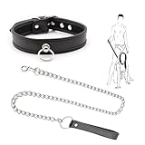 FANSEELM BDSM Bondage Halsband Weiblich Punk Leder SM Halsband mit O-Ring Einstellbare Halskette...