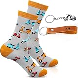 Otuuz 4 Stück Motorrad Geschenke Leder Moped Schlüsselanhänger Roller Motorroller Socken Retro...