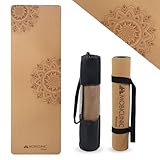 Mobiclinic®, Yogamatte naturkork, Rutschfest, Tragetasche, Antimikrobiell, 4mm dick, 100%...