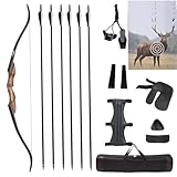 Pfeil und Bogen Set Für Erwachsene,60 Zoll Takedown Recurvebogen Traditioneller Jagdbogen...