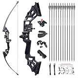 Tongtu Pfeil und Bogen Jagd Erwachsene 30-40 Lbs Recurvebogen Set AnfäNger mit 12 StüCk...