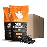 HEIZFUXX Grillholzkohle Kohle Hartholz BBQ Gastro Restaurant Grill Smoker Steakhouse Profi Premium...