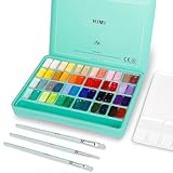 ABEIER HIMI Gouache Farben Set, 48 Farben x 12 ml, einzigartiges Geleebecher-Design mit 3 Malpinseln...