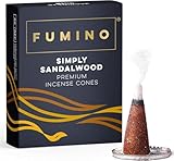 Fumino Räucherkegel mit frischem Duft Schlichtes Sandelholz – 1 Box à 15 Kegel Masala Agarbatti...