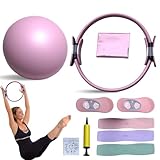Pilates Essential Kit, Tragbares Pilates-Set für Zuhause für Frauen, mit Pilates-Toning-Ring und...