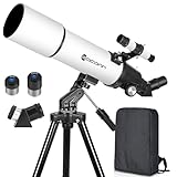 Teleskope für Erwachsene Astronomie, 80mm Aperture 600mm Refraktor Teleskop für Kinder, Anfänger,...
