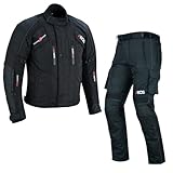 BOSmoto MOTORRADKOMBI JACKE + HOSE - ZWEITEILER- TEXTIL Motorrad Bike,Herren Motorrad Textil...