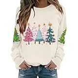 Generisch Sweatshirt Damen, Weihnachts Sweatshirt Damen, Fleece Hoodie, Langarm blusen, Flauschiger...