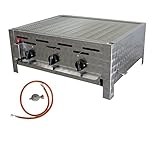 BSR-Grillen 3-flammiger Profi Gasgrill aus Edelstahl, stufenlos regelbar, Gasbräter, Gastrogrill,...