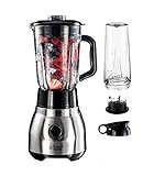 Russell Hobbs Standmixer 2-in-1 [1,5l Glasbehälter Mixer & 0,6l Mini Smoothie Maker...