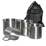 4 Stück Edelstahl Becher Camping Tasse Set Tragbar 304 Edelstahlbecher Klappbar Thermo Kaffeebecher...