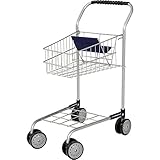 Bayer Design 75001AA Einkaufswagen Supermarkt Kinder, Silber, aus Metall, integrierter Sitz,...