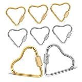 HOMSFOU 8 Stück Karabiner Schlüsselbund Edelstahl Carabiner Herz-Schlüsselanhänger...