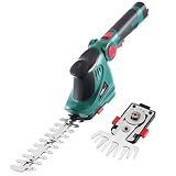 POSENPRO Akku-Gras- und Strauchschere 7,2V, Gartenschere Akku, Handliche Grasschere Akku Kabellose...