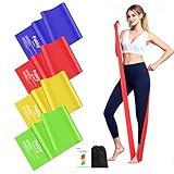 Fokky Fitnessbänder 4er-Set, Resistance Bands 2M Fitnessband, Gymnastikband mit 4 Stufen,...