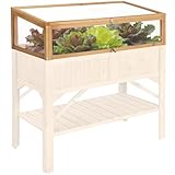 tectake® Frühbeet Aufsatz aus Holz, witterungsbeständig, Schutz vor Wind und Wetter,...