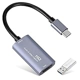 Videoaufnahmekarte, USB 3.0 HDMI auf USB C Audio Capture Card, 4K 1080P60 Capture mit Typ-C...