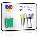 Yibaijia Whiteboard Magnetwand, kleine doppelseitige Whiteboard Trocken abwischbare, A4-Format...