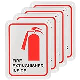 Thten Feuerlöscher-Innenschild, Feuerschutzschild, 10,2 x 12,7 cm, rostfrei, .040 Aluminium,...