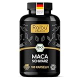 BIO Maca Kapseln (Schwarz) - Hochdosiert aus reiner Macawurzel, 3200 mg Tagesdosis - Mit...