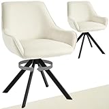 Goeurvant Esszimmerstühle Drehbar 2er Set mit Armlehne – 360°Drehbar Polsterstuhl Samt Modern...