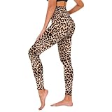 TNNZEET High Waist Leggings Damen Elastische Leggins Weiche Sporthose für Sport Gym,Leopard,XXL