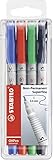 STABILO - Folienstift - OHPen universal - wasserlöslich superfein - 4er Pack - grün, rot, blau,...