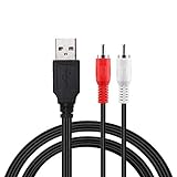 Duttek AV kabel, Cinch auf USB Kabel, USB 2.0 Stecker zu 2 Cinch Stecker Video AV A/V Wandler...