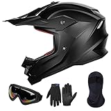 ILM Motorradhelm Kinder Motocross Kinderfahrradreithelm mit Brillen Maske Handschuhe Junge Und...