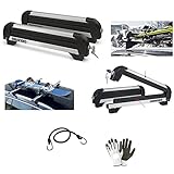Kompatibel mit Toyota Rav 4 2002 Skiträger 120 cm + 4 Paar Ski oder 2 Snowboards für Autodach aus...