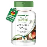 Fairvital | Apfelpektin 500mg Tabletten - 100 Tabletten - mit löslichen Ballaststoffen, Calcium und...