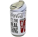 Dose Spardose Coca Cola aus Metall, aufklappbar und wiederverwendbar, 12,5 x 6 cm, Geschenkidee