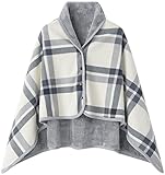 WINKEEY Damen Poncho, Winter Warm Umhang, Strick Cape Cardigan Für Frauen, Wrap Open Front Cape,...