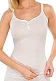 Schiesser Damen Unterhemd Naturschönheit Spaghettitop, Gr. 42, Weiß (sekt 403)