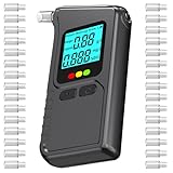 Alkoholtester, Polizeigenaues Promillemessgerät mit 30 Mundstücken, Alkoholmessgerät Digitaler...