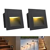 Arotelicht 2er Set 3W LED Wandeinbauleuchte LED Treppenlicht Warmweiß 3000K Wandleuchte Stufenlicht...
