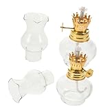 FUNOMOCYA 2 Stück Retro Petroleumlampe Kleine Glasöl Lampe für Dekorative Wohnzimmer Schlafzimmer...