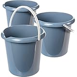 Putzeimer 5l, 3 Stück Eimer, Wischeimer mit Ausguss, Bucket, Haushaltseimer 5 Liter, Wassereimer,...