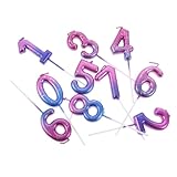 VALICLUD 10 Stück Teiliges Zahlenkerzen mit weltraum-inspiriertem Farbverlauf in blau Kreative...