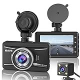 IBAYE Dashcam Auto Vorne und Hinten, 1080P Full HD Autokamera Dual Dashcam mit 3.0' LCD Display,...