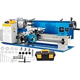550W Mini Metalldrehmaschine 18x35cm Präzisionsdrehmaschine variabler Geschwindigkeit 0-2250 U/min...