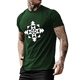 Schnäppchen Tshirt Herren Sommer Casual Ethnic Print T-Shirt Bluse Rundhals Kurzarm Tops Tshirt...