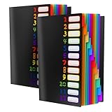 2 Stück Dokumentenmappe A4 Unterschriftenmappe A4, Tragbar Mappe mit 12 Fächern 24 Taschen,...