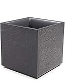 Ondis24 Pflanzkübel Vulkan Pierre 50, Blumentopf 50 x 50 cm, Garten Blumenkübel, Schiefer Optik...