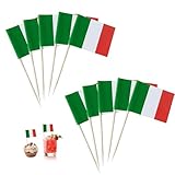 100 Stück Italienische Deko,Italien Deko Flagge Zahnstocher,Deko Italienischer Abend,Italienische...